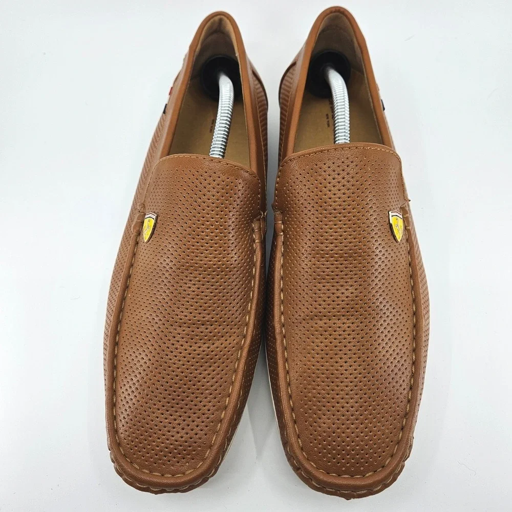 Men's‎ Bruno Marc Brown Perforated Driving Loafers Slip On Boat Shoes Size 11